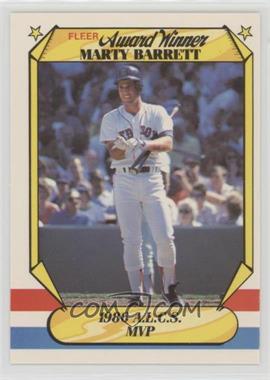 1987 Fleer Award Winners - Box Set [Base] #1 - Marty Barrett