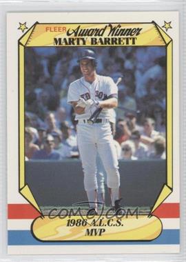 1987 Fleer Award Winners - Box Set [Base] #1 - Marty Barrett