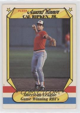 1987 Fleer Award Winners - Box Set [Base] #33 - Cal Ripken Jr.