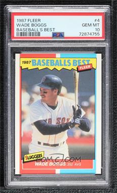 1987 Fleer Baseball's Best Sluggers vs. Pitchers - Box Set [Base] #4 - Wade Boggs [PSA 10 GEM MT]