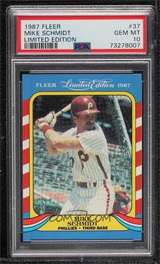 1987 Fleer Limited Edition Baseball Superstars - Box Set [Base] #37 - Mike Schmidt [PSA 10 GEM MT]