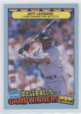 1987 Fleer Limited Edition Baseball's Game Winners - Box Set [Base] #25 - Jeffrey Leonard