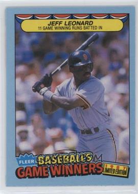 1987 Fleer Limited Edition Baseball's Game Winners - Box Set [Base] #25 - Jeffrey Leonard