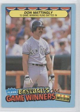 1987 Fleer Limited Edition Baseball's Game Winners - Box Set [Base] #26 - Don Mattingly