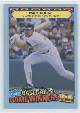 1987 Fleer Limited Edition Baseball's Game Winners - Box Set [Base] #5 - Wade Boggs