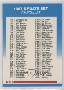 1987 Fleer Update - [Base] - Collector's Edition Glossy #U-132 - Checklist