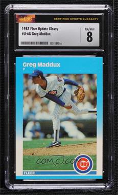 1987 Fleer Update - [Base] - Collector's Edition Glossy #U-68 - Greg Maddux [CSG 8 NM/Mint]