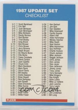 1987 Fleer Update - [Base] #U-132 - Checklist