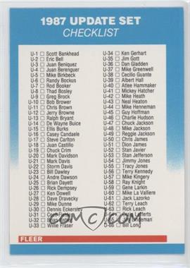 1987 Fleer Update - [Base] #U-132 - Checklist