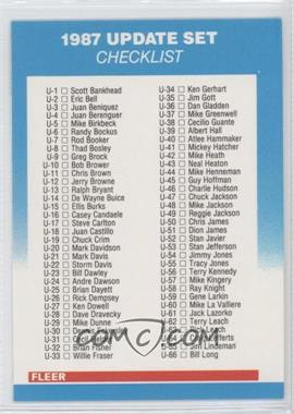 1987 Fleer Update - [Base] #U-132 - Checklist