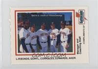 Bobby Bonds, Johnny Goryl, Pat Corrales, Doc Edwards, Jack Aker