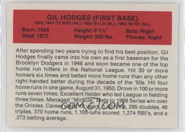 1987 Hygrade Baseball's All-Time Greats - [Base] - Blank Front #_GIHO - Gil Hodges