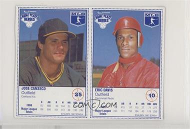 1987 Kraft Home Plate Heroes - Food Issue [Base] - Panels #10-35 - Jose Canseco, Eric Davis [Poor to Fair]