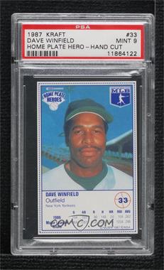 1987 Kraft Home Plate Heroes - Food Issue [Base] #33 - Dave Winfield [PSA 9 MINT]