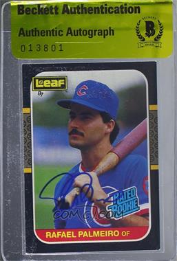 1987 Leaf Canadian - [Base] #43 - Rated Rookies - Rafael Palmeiro [BAS Beckett Auth Sticker]