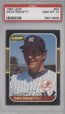 1987 Leaf Canadian - [Base] #53 - Dave Righetti [PSA 10 GEM MT]