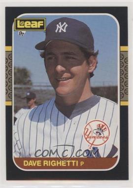 1987 Leaf Canadian - [Base] #53 - Dave Righetti