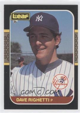 1987 Leaf Canadian - [Base] #53 - Dave Righetti