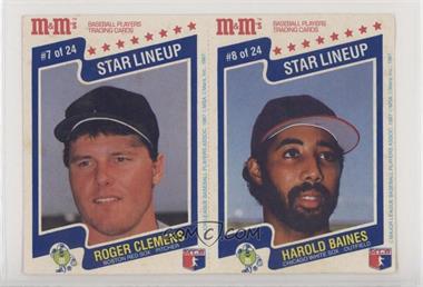 1987 M&M's Star Lineup - Food Issue [Base] - Panels #7-8 - Roger Clemens, Harold Baines [EX to NM]
