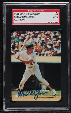 1987 Mother's Cookies Mark McGwire - Food Issue [Base] #3 - Mark McGwire [SGC Authentic Authentic]