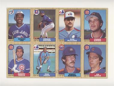 1987 O-Pee-Chee - [Base] - 8-Card Panels #LSMD - Manuel Lee, Bruce Sutter, Bob McClure, Frank DiPino, Manny Trillo, Tom Foley, Danny Darwin, Ed Lynch [EX to NM]