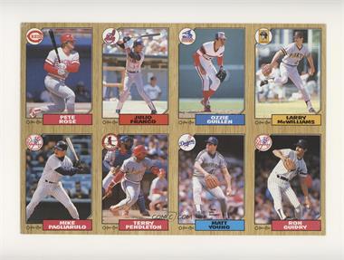 1987 O-Pee-Chee - [Base] - 8-Card Panels #RFGM - Pete Rose, Julio Franco, Ozzie Guillen, Larry McWilliams, Mike Pagliarulo, Terry Pendleton, Matt Young, Ron Guidry [EX to NM]