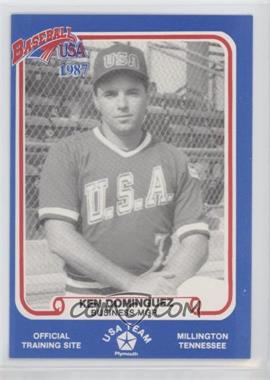 1987 Plymouth Baseball USA Team USA - [Base] #_KEDO - Ken Dominguez