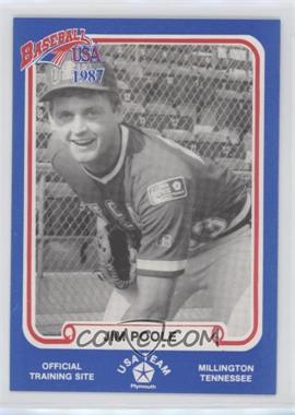 1987 Plymouth Baseball USA Team USA - [Base] #23 - Jim Poole