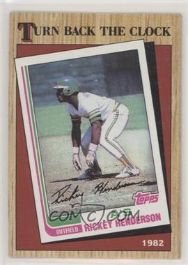 1987 Topps - [Base] #311.1 - Turn Back the Clock - Rickey Henderson (1982 In White) [Good to VG‑EX]