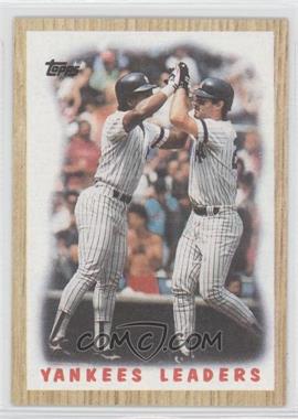 1987 Topps - [Base] #406 - Team Leaders - New York Yankees