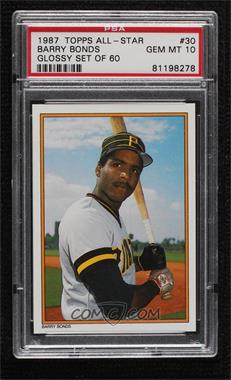 1987 Topps - Mail-In Glossy All-Star Collector's Edition #30 - Barry Bonds [PSA 10 GEM MT]