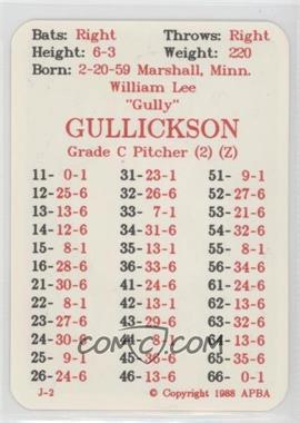 1988 APBA Baseball 1987 Season - [Base] #_BIGU - Bill Gullickson