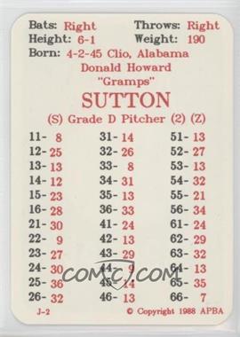 1988 APBA Baseball 1987 Season - [Base] #_DOSU - Don Sutton