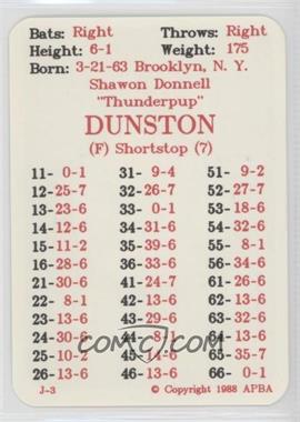 1988 APBA Baseball 1987 Season - [Base] #_SHDU - Shawon Dunston