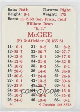 1988 APBA Baseball 1987 Season - [Base] #_WIMC - Willie McGee