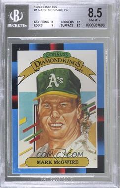 1988 Donruss - [Base] #1 - Diamond Kings - Mark McGwire [BGS 8.5 NM‑MT+]