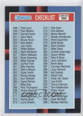 1988 Donruss - [Base] #300 - Checklist