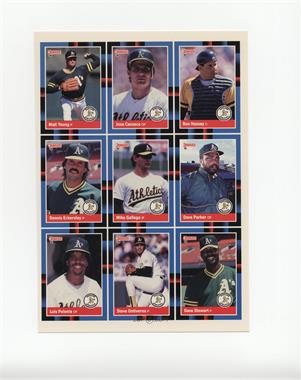 1988 Donruss - Uncut 9-Card Team Sheet #OAAT.1 - Oakland Athletics