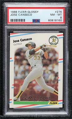 1988 Fleer - [Base] - Glossy #276 - Jose Canseco [PSA 8 NM‑MT]