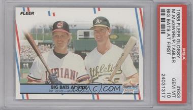 1988 Fleer - [Base] - Glossy #633 - Pat Tabler, Mark McGwire [PSA 10 GEM MT]