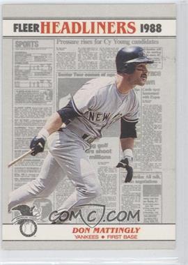 1988 Fleer - Headliners #1 - Don Mattingly