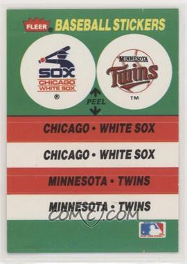 1988 Fleer - Team Stickers Inserts #_CWMT - Chicago White Sox Team, Minnesota Twins Team [EX to NM]