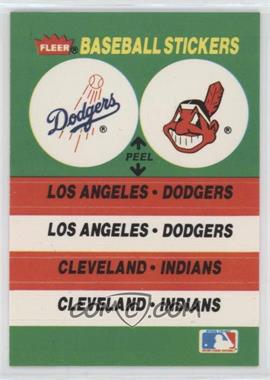 1988 Fleer - Team Stickers Inserts #_LDCI - Los Angeles Dodgers Team, Cleveland Indians Team