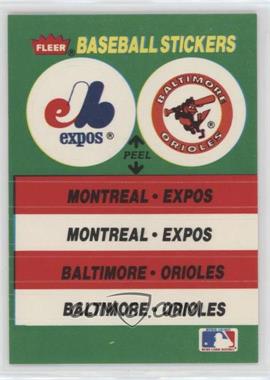 1988 Fleer - Team Stickers Inserts #_MEBO.1 - Montreal Expos, Baltimore Orioles (The Metrodome)