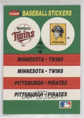 1988 Fleer - Team Stickers Inserts #_MTPP.1 - Minnesota Twins Team, Pittsburgh Pirates Team (Candlestick Park)