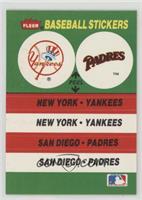 New York Yankees Team, San Diego Padres Team