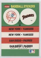 New York Yankees Team, San Diego Padres Team
