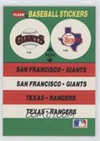 San Francisco Giants, Texas Rangers (Jack Murphy Stadium) [EX to NM]