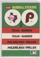 Texas Rangers Team, Philadelphia Phillies Team