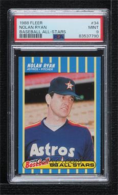 1988 Fleer Baseball All Stars - Box Set [Base] #34 - Nolan Ryan [PSA 9 MINT]